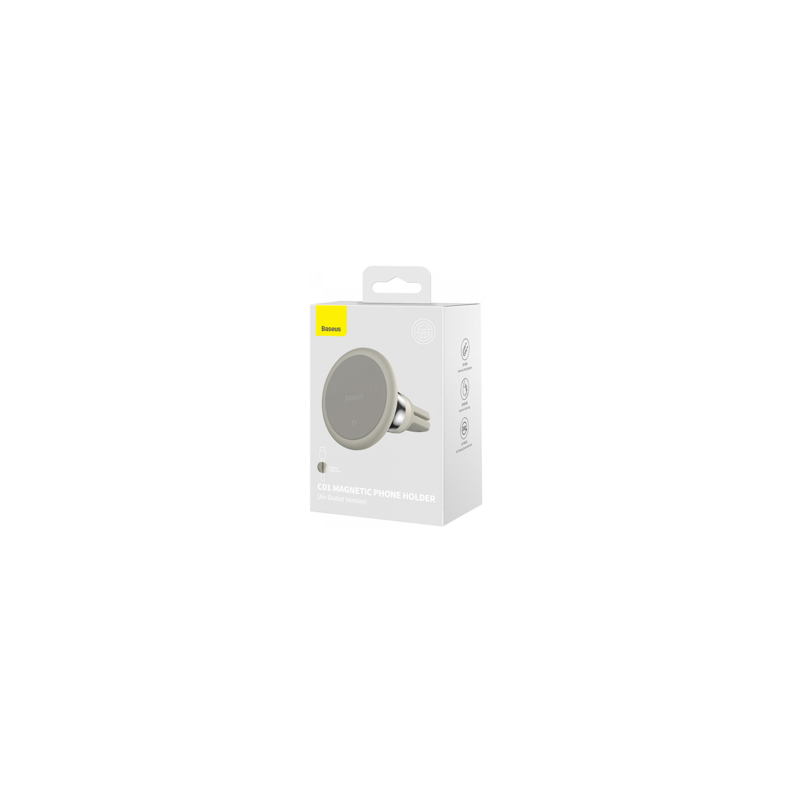 Универсальный автодержатель Baseus Magnetic (на решетку) creamy-white (SUCC000102) изображение 7
