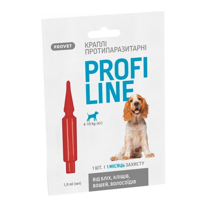 Капли для животных ProVET Profiline инсектоакарицид для собак 4-10 кг 4/1 мл (4823082431045)