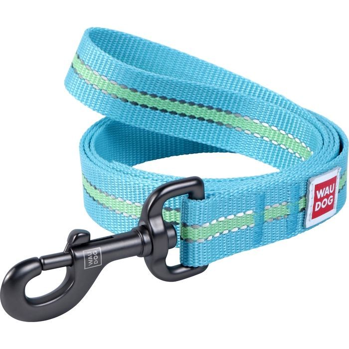 Повідець для собак WAUDOG Nylon світонакоплювальний S Ш 15 мм блакитний (45662)