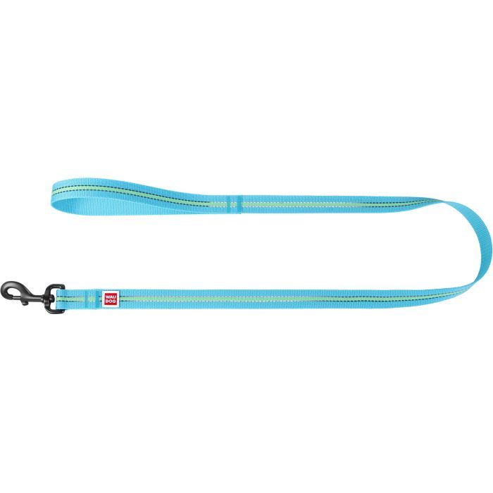 Повідець для собак WAUDOG Nylon світонакоплювальний S Ш 15 мм блакитний (45662) зображення 2