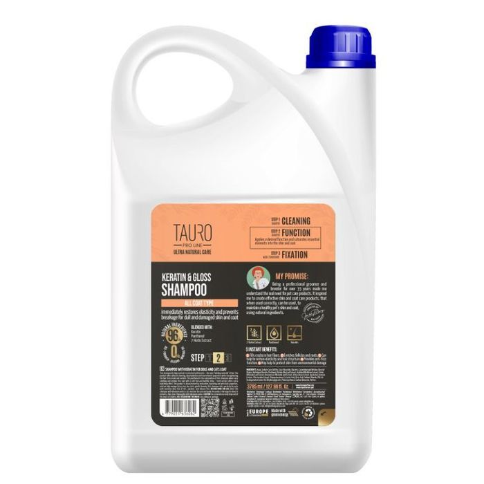 Шампунь для тварин Tauro Pro Line Ultra Natural Care Keratin & Gloss 3785 мл (TPL63608)