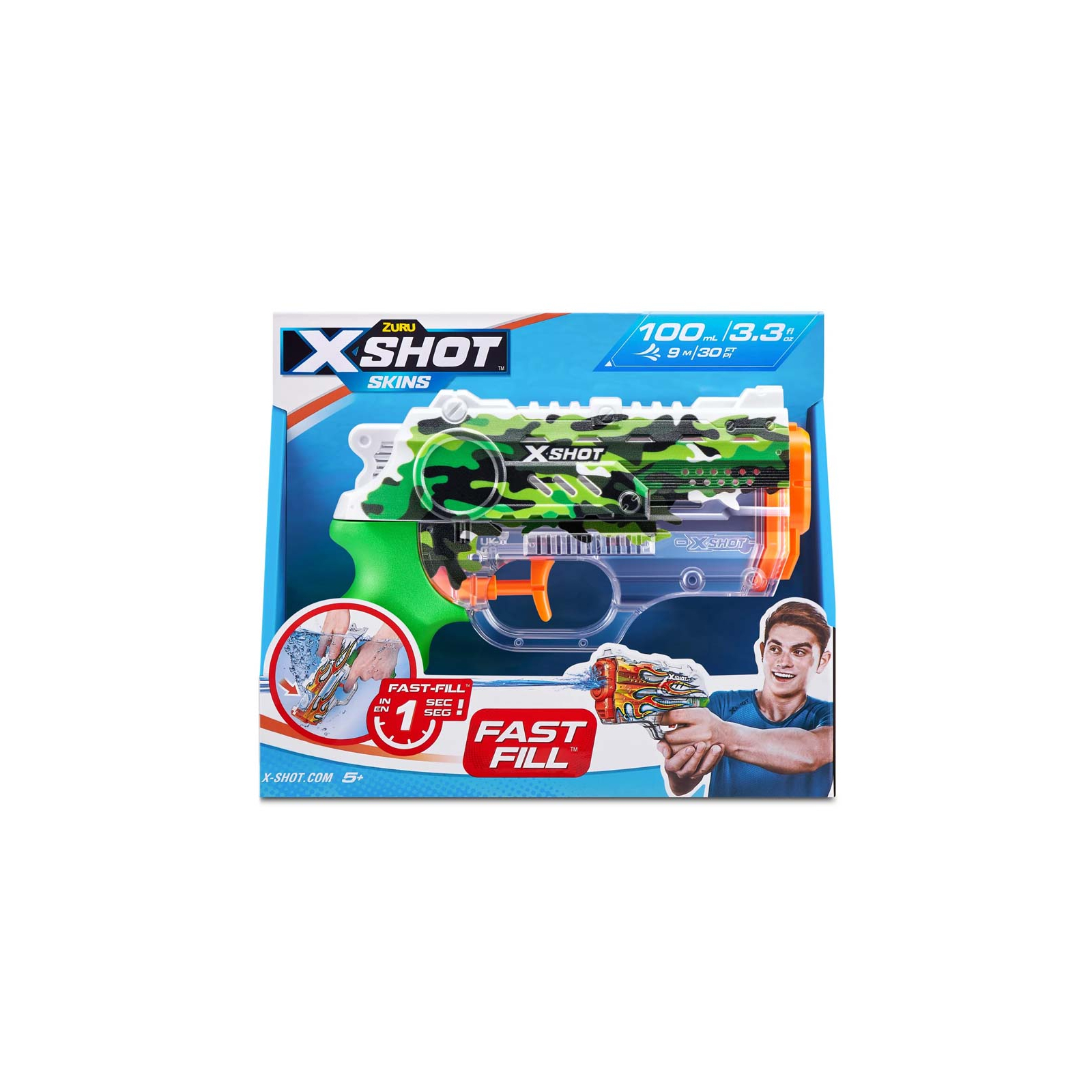 Іграшкова зброя Zuru X -Shot Водний бластер Fast FIill Sins NANO Jungle Camo (11853B) зображення 3