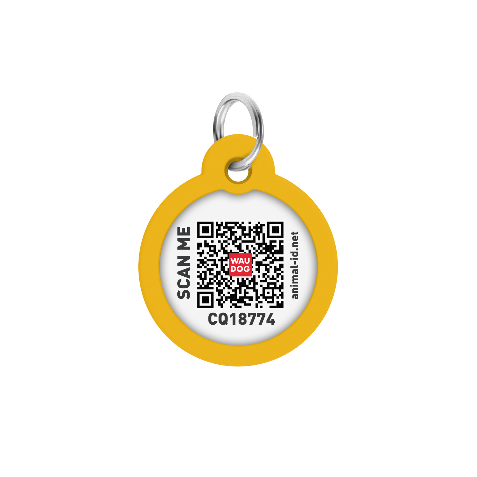 Адресник для тварин WAUDOG Smart ID з QR паспортом "Градієнт помаранчевий", коло 25 мм (225-4035) зображення 3
