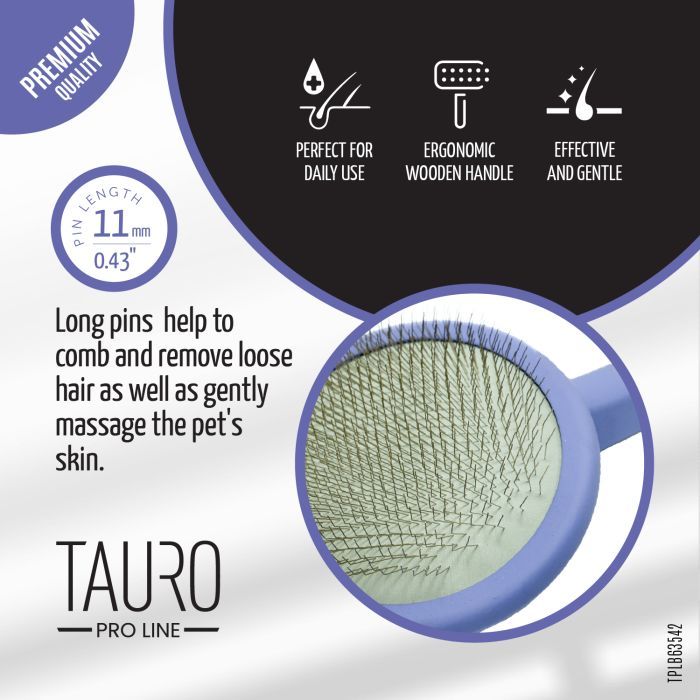 Гребінець для тварин Tauro Pro Line круглий M, зубці 11 мм purple (TPLB63542) зображення 3