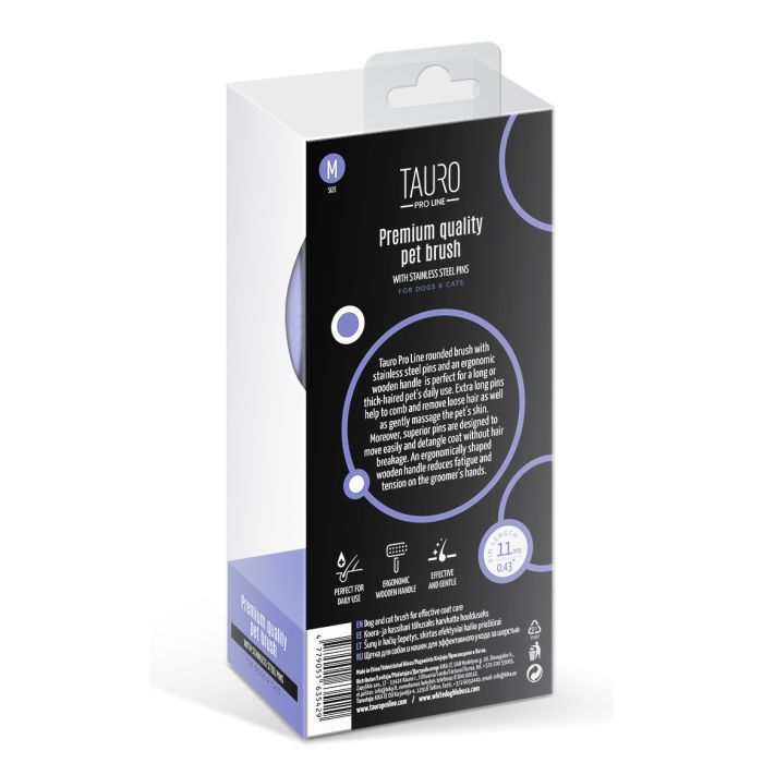 Гребінець для тварин Tauro Pro Line круглий M, зубці 11 мм purple (TPLB63542) зображення 6