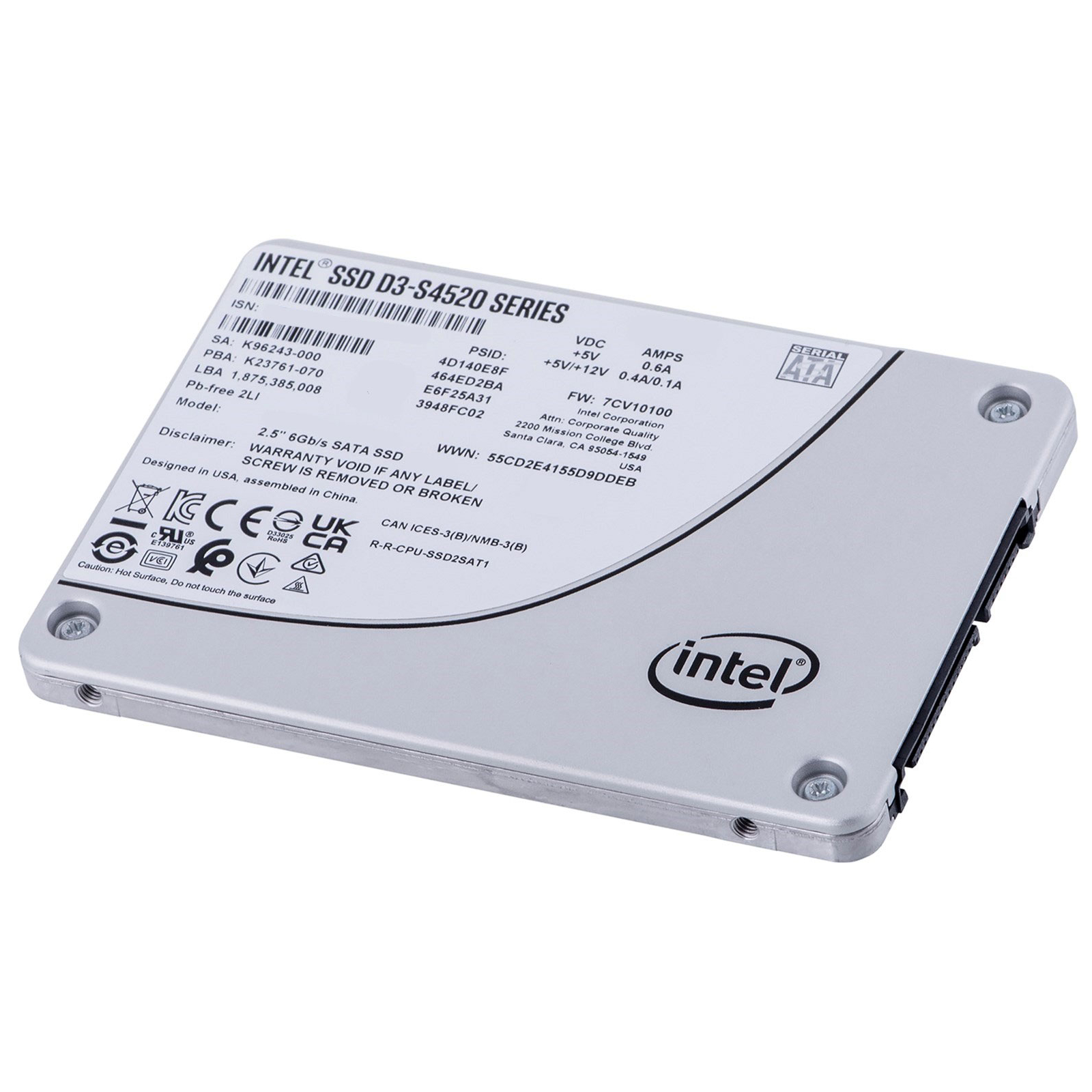 Накопитель SSD 2.5" 7.68TB D3-S4520 INTEL (SSDSC2KB076TZ01) изображение 2