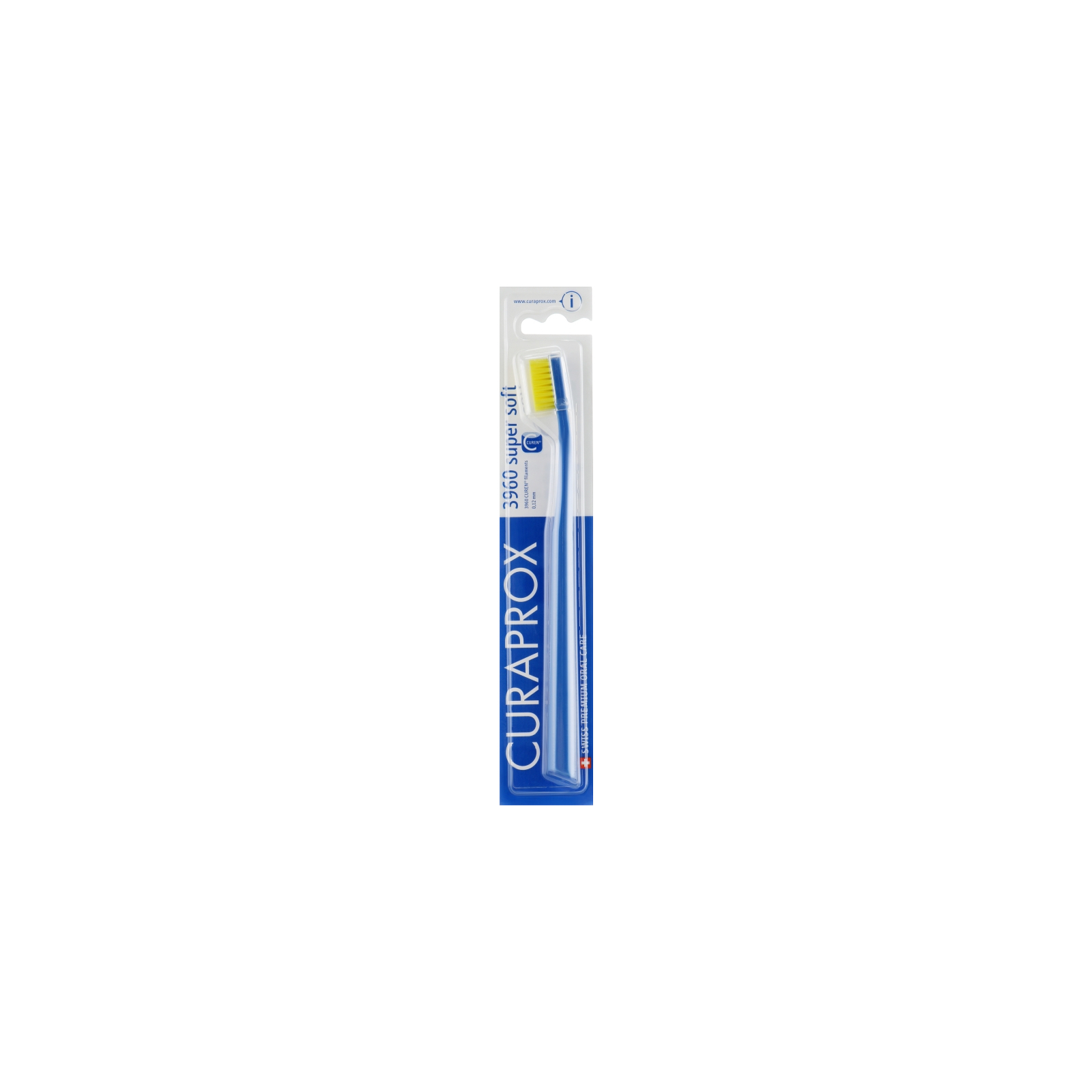 Зубна щітка Curaprox CS 3960 Super Soft Суперм'яка D 0.12 мм Синя з жовтою щетиною (CS 3960-02)