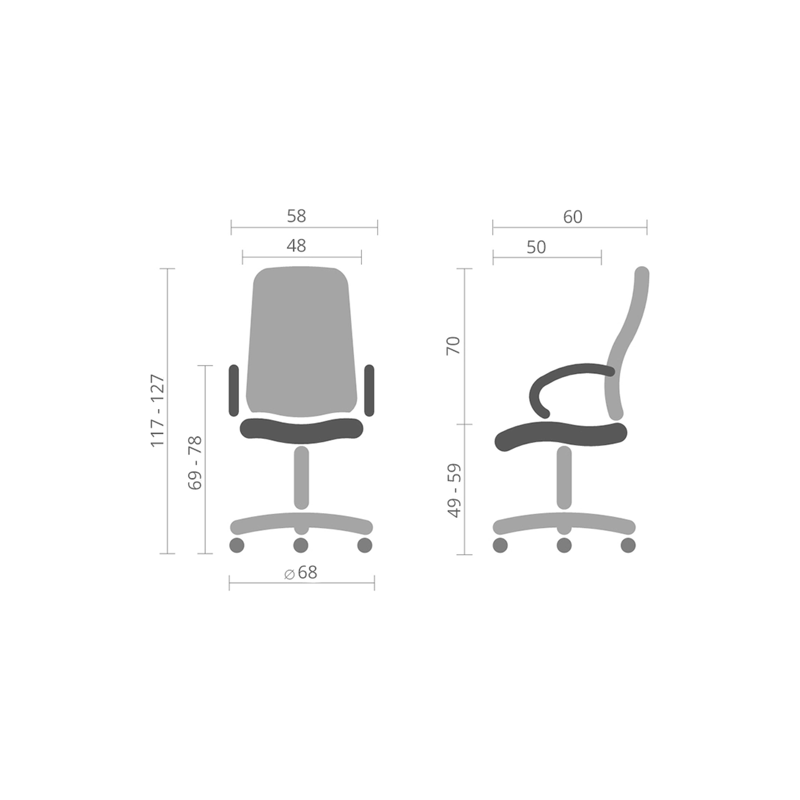 Офісне крісло Аклас Авіс Сірий (00127047) зображення 5