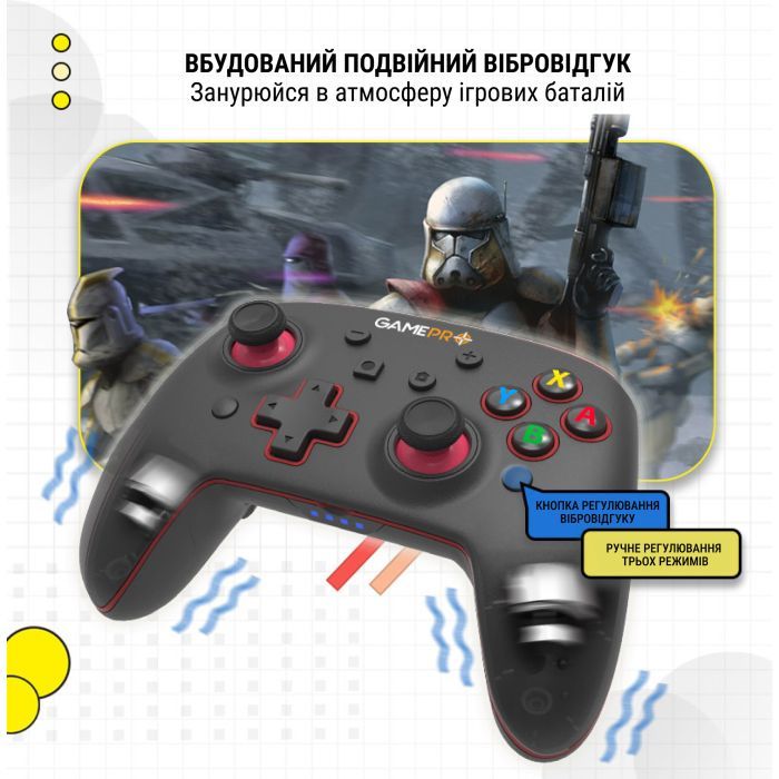 Геймпад GamePro MG1200 Wireless Black-Blue (MG1200) изображение 7