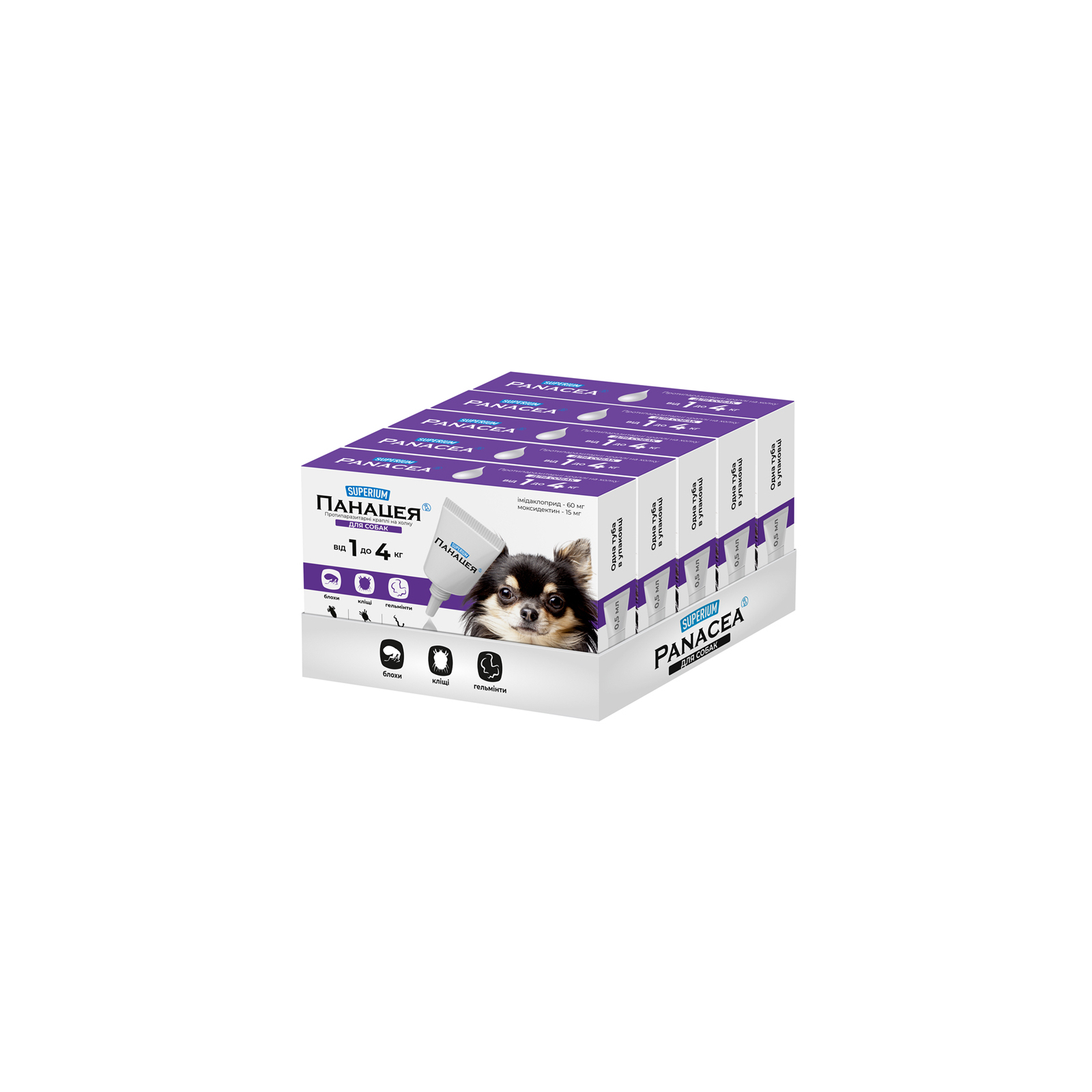 Капли для животных SUPERIUM Панацея Противоразитарные для собак 1-4 кг (9141) изображение 2