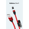 Дата кабель USB 2.0 AM to Lightning + Micro 5P + Type-C NB128 Magnetic Red XO (XO-NB128-RD) зображення 2