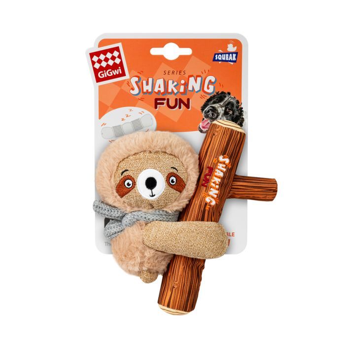 Игрушка для собак GiGwi Shaking Fun Ленивец с большой пищалкой 22 см (2261) изображение 2