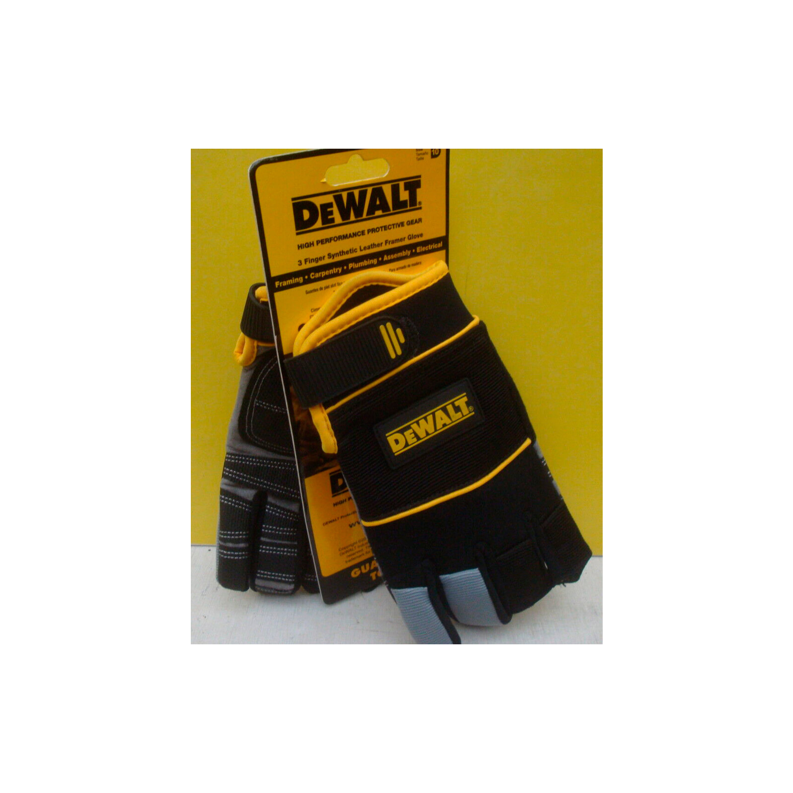 Защитные перчатки DeWALT разм. L/9, с накладками на ладони и пальцах (DPG215L) изображение 5