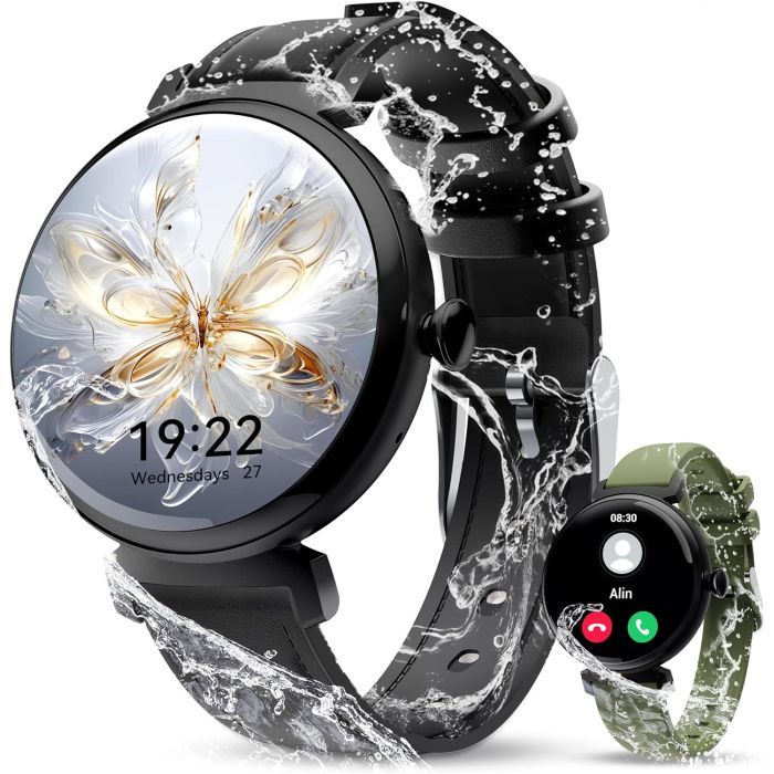 Смарт-годинник OUKITEL BT30 Black with black and green belt (6931940742269) зображення 5
