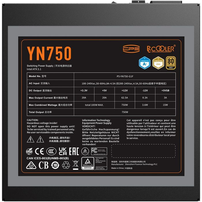 Блок питания PcCooler 750W (YN750) изображение 6