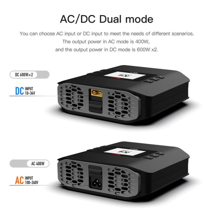Зарядное устройство для дрона iSDT K4 AC 400W DC 600Wx2 (HP0015.K4) изображение 2