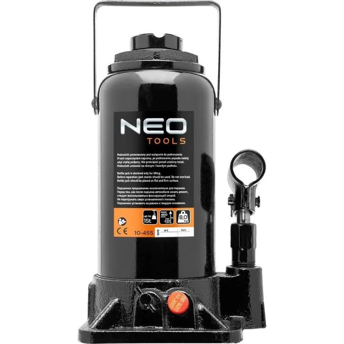 Домкрат Neo Tools гідравлічний пляшковий 10т, 230-456мм (10-454) зображення 3