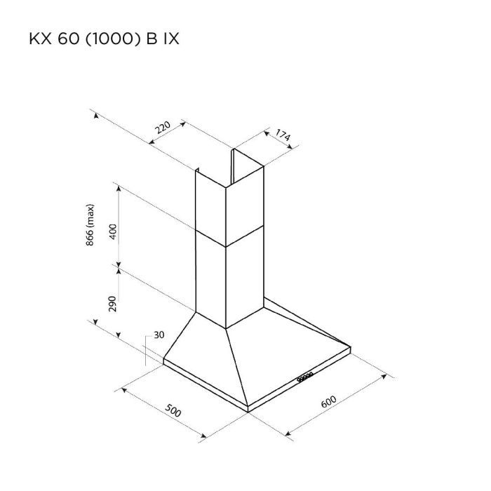Вытяжка кухонная Pyramida KX 60 (1000) B IX изображение 7