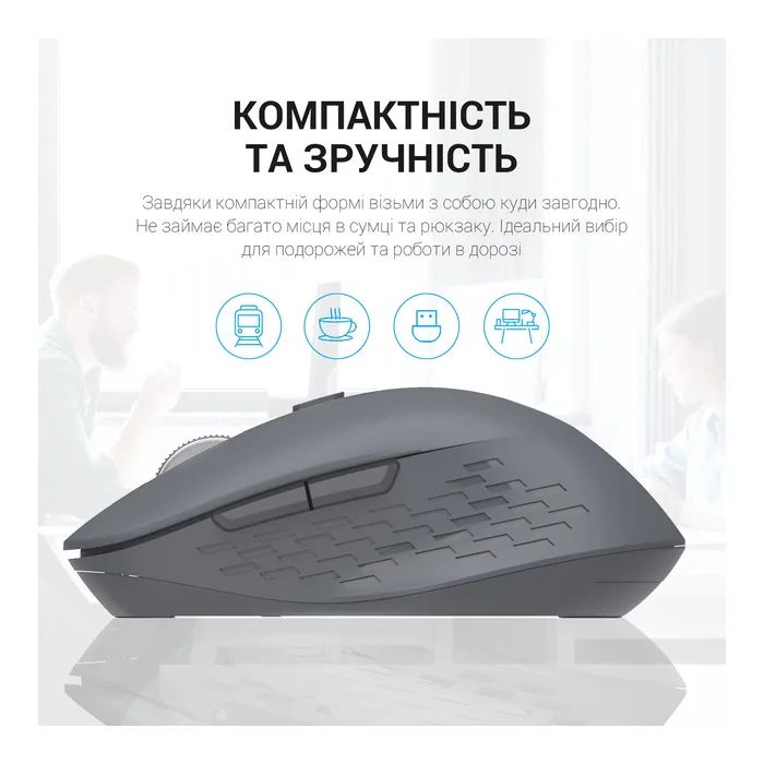 Мышка OfficePro M230C Silent Click Wireless/Bluetooth Blue (M230С) изображение 10