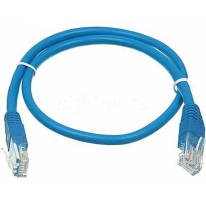Патч-корд 1м, UTP, cat.5e, CU, 24AWG, blue Kingda (KD-PAUT3100BU)