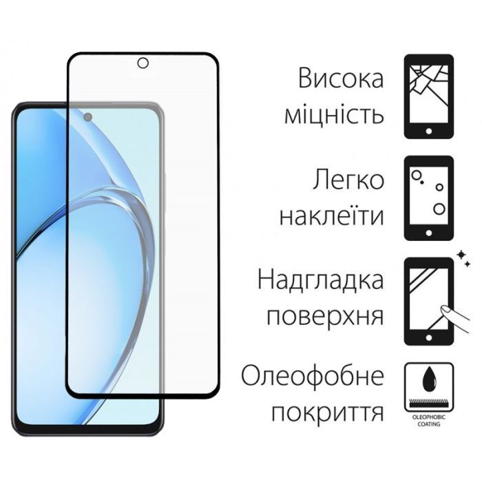 Скло захисне Dengos Full Glue OPPO A60 (black) (TGFG-364) зображення 2
