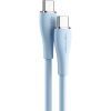 Дата кабель USB-C to USB-C 1.0m USB2.0 100W (20V/5A) Light Blue Silicone Vention (TAWSF) изображение 2