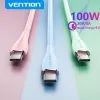 Дата кабель USB-C to USB-C 1.0m USB2.0 100W (20V/5A) Light Blue Silicone Vention (TAWSF) изображение 8