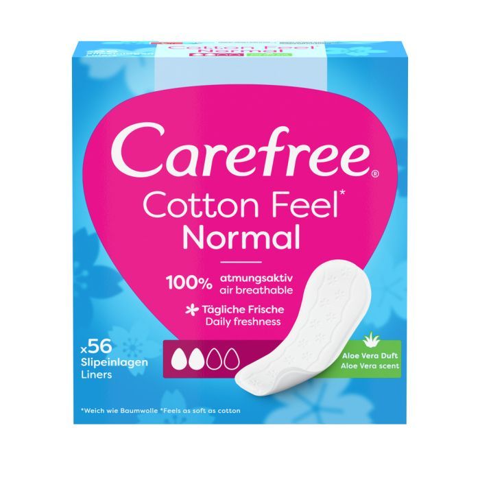 Ежедневные прокладки Carefree Мягкость хлопка с Алоэ 56 шт. (3574661486307)