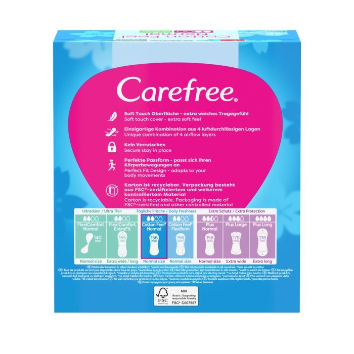 Ежедневные прокладки Carefree Мягкость хлопка с Алоэ 56 шт. (3574661486307) изображение 2