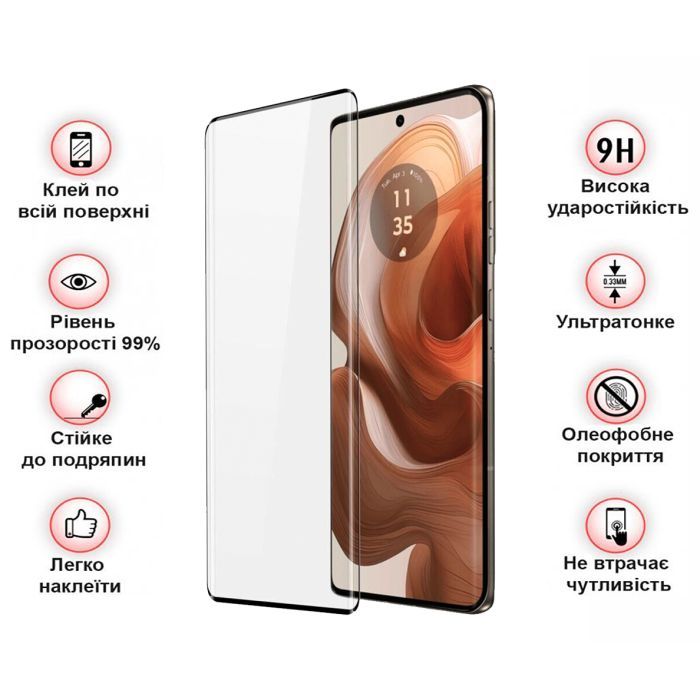 Скло захисне BeCover Motorola Edge 50 Ultra Black (712345) зображення 3