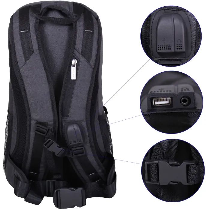 Рюкзак для ноутбука Bagland 15.6" Granite 23L black /silver 00120169 (70711281) изображение 7