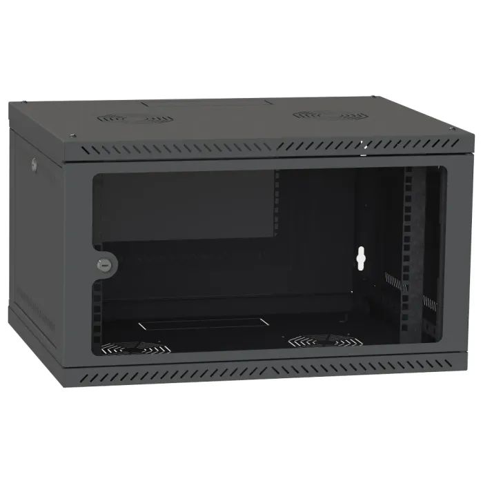 Шафа настінна Ipcom 4U, 600*350, RAL9005 (СН-4U-060х035-ДС-9005)