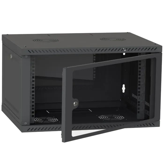 Шафа настінна Ipcom 4U, 600*350, RAL9005 (СН-4U-060х035-ДС-9005) зображення 2