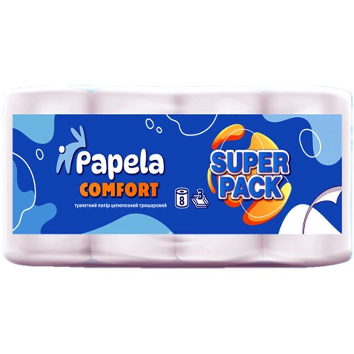 Туалетная бумага Papela Comfort 3 слоя 8 рулонов (4820270940280)