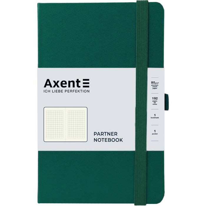 Книга записная Axent Partner 125x195 мм 96 листов, клетка зеленый лес (8201-61-A)
