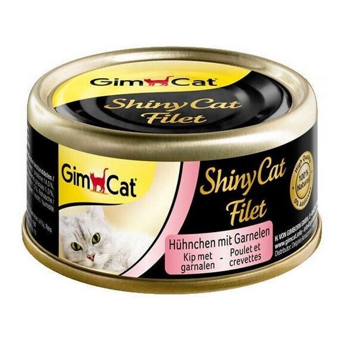 Консервы для кошек GimCat Shiny Cat Filet С курицей и креветкой 70 г (4002064413785)