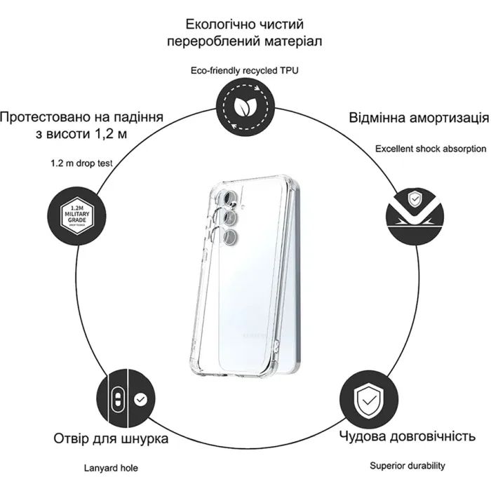 Чохол до мобільного телефона Drobak Acrylic Case with Airbag Samsung Galaxy S24 FE Camera cover (949427) зображення 2