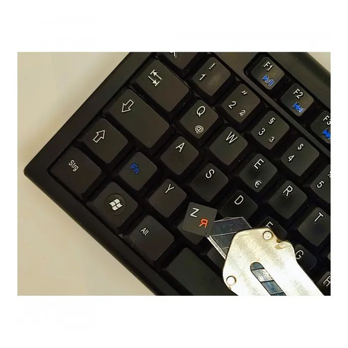 Наклейка на клавиатуру BestKey непрозрачная чорная, 68, оранжевый (BK13ORA/024) изображение 2
