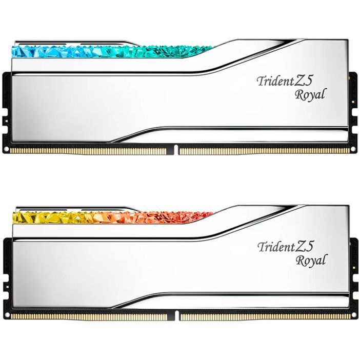 Модуль пам'яті для комп'ютера DDR5 32GB (2x16GB) 7600 MHz Trident Z5 Royal Silver G.Skill (F5-7600J3646G16GX2-TR5S)
