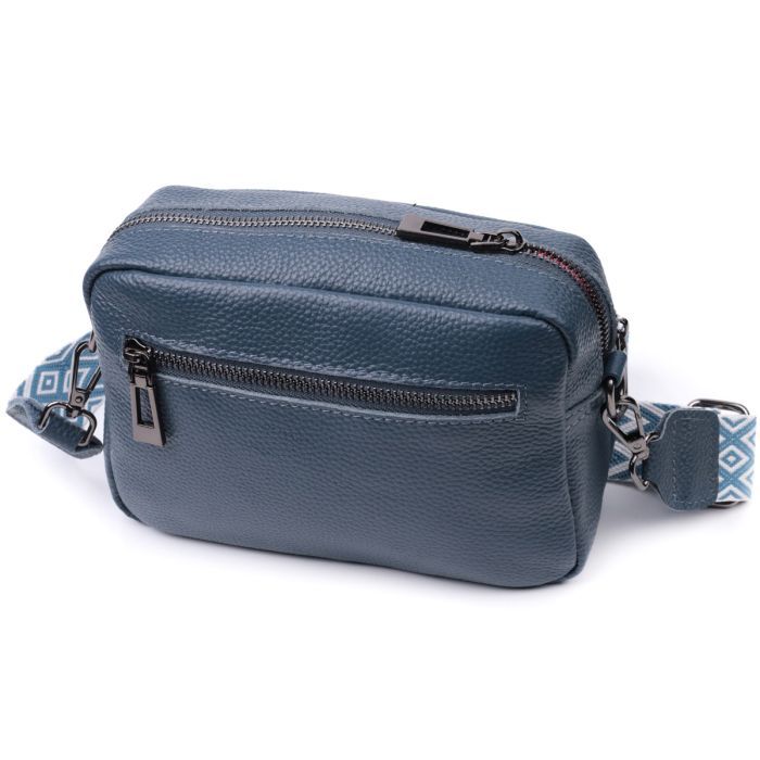 Сумка Vintage З натуральної шкіри Синя (22636) зображення 2