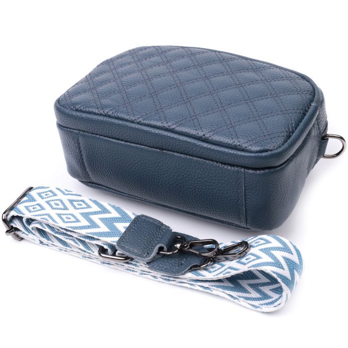 Сумка Vintage З натуральної шкіри Синя (22636) зображення 8