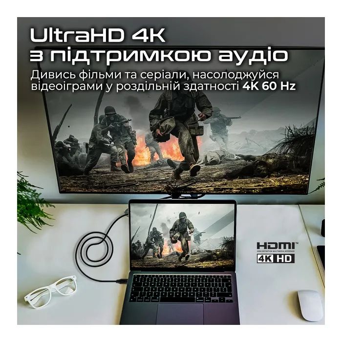 Кабель мультимедійний HDMI to HDMI v.2.0 prolink4k60-300 Promate (prolink4k60-300) зображення 3
