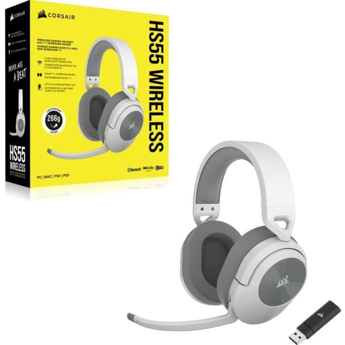Наушники Corsair HS55 Wireless Gaming Dolby 7.1 Carbon (CA-9011280-EU) изображение 6