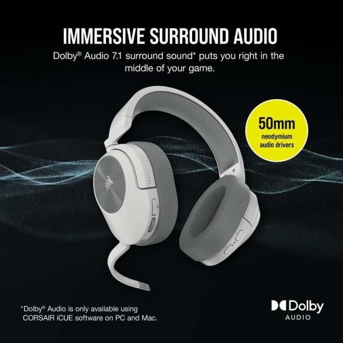 Наушники Corsair HS55 Wireless Gaming Dolby 7.1 Carbon (CA-9011280-EU) изображение 8
