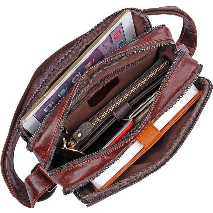 Сумка Vintage Из натуральной кожи Коричневая (14558) изображение 10