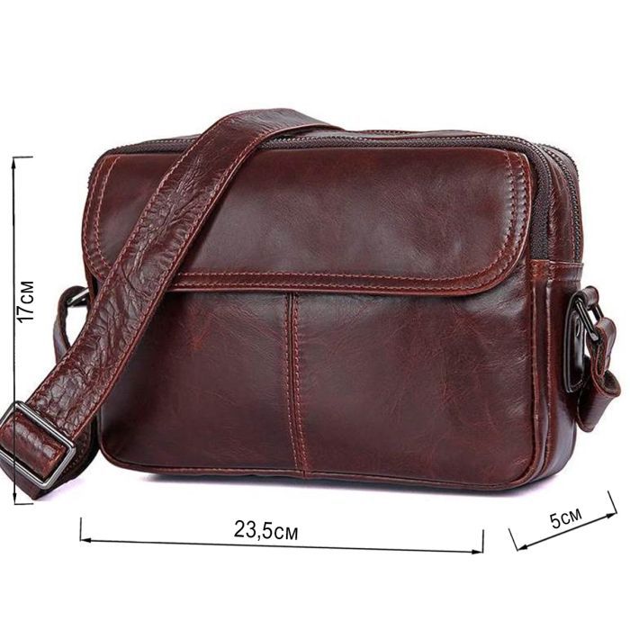 Сумка Vintage Из натуральной кожи Коричневая (14558) изображение 3