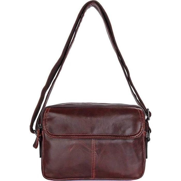 Сумка Vintage Из натуральной кожи Коричневая (14558) изображение 7