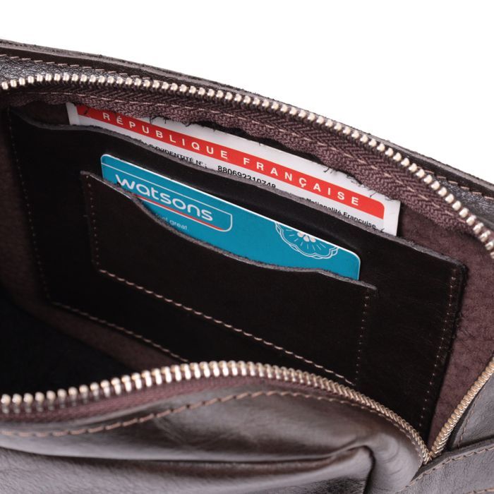 Сумка Grande Pelle Бананка из натуральной кожи Коричневая (22575) изображение 11