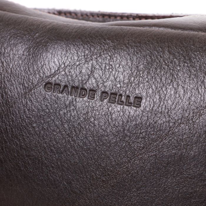 Сумка Grande Pelle Бананка из натуральной кожи Коричневая (22575) изображение 7