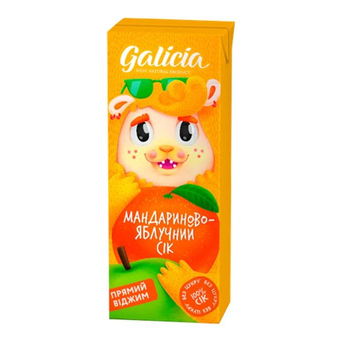 Сок детский Galicia Мандариново-яблочного пастеризованного неосвещенного 200 мл (4820209563511)